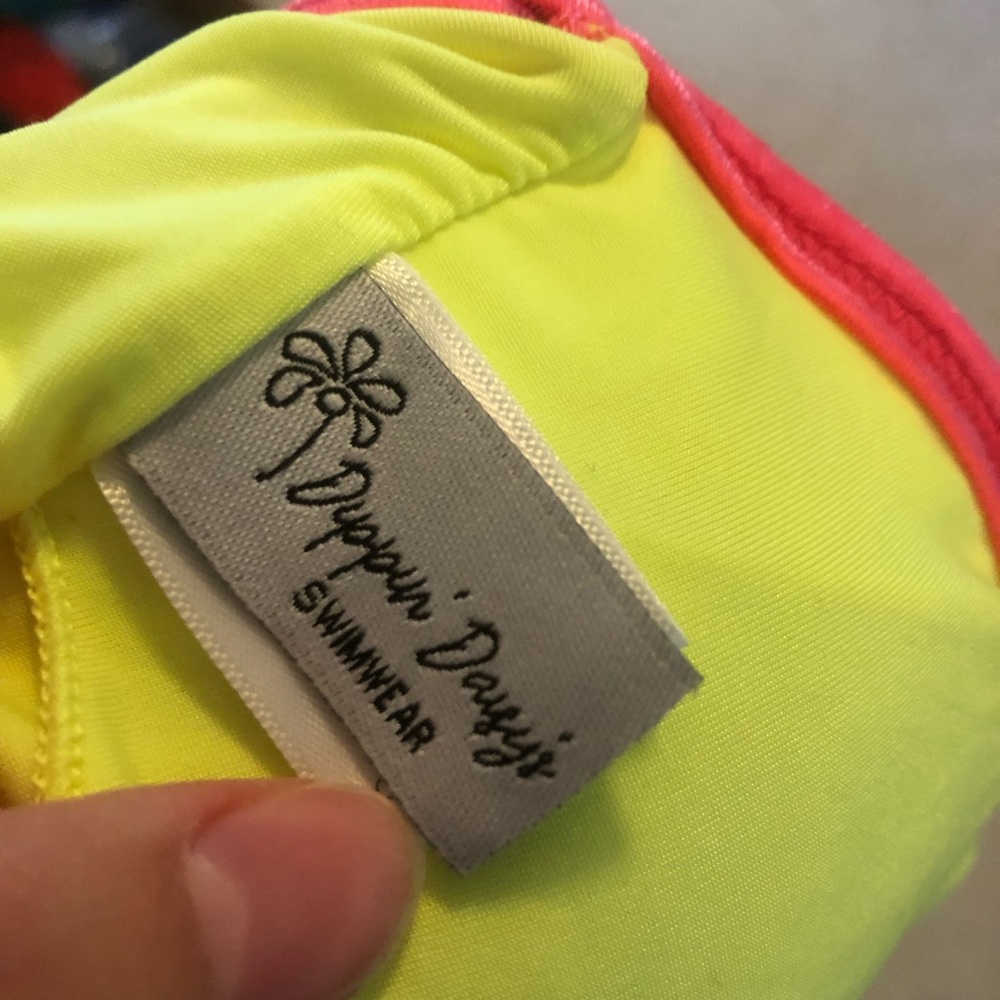 Revibe by Dippin’ Daisies bandeau encore strapless neon bikini top ribbed - Picture 3 of 5